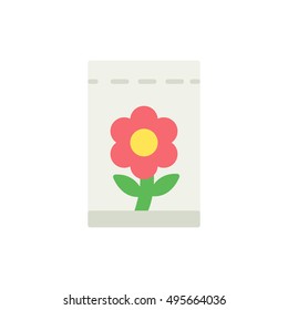  seeds of the plant icon, flat design. seed package, isolated vector illustration.
