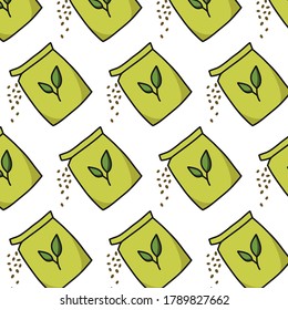seeds seamless doodle pattern, vector illustration