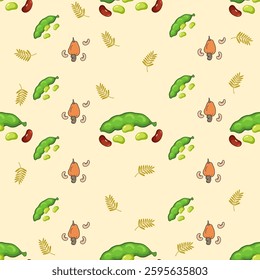 Seeds seamless pattern background. Seeds illustration pattern. Seeds background. Nuts seamless pattern. Perfect for fabrics, textile, wallpaper, and decor. SSTKbackgrounds