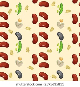 Seeds seamless pattern background. Seeds illustration pattern. Seeds background. Nuts seamless pattern. Perfect for fabrics, textile, wallpaper, and decor. SSTKbackgrounds