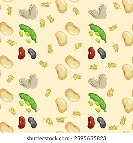 Seeds seamless pattern background. Seeds illustration pattern. Seeds background. Nuts seamless pattern. Perfect for fabrics, textile, wallpaper, and decor. SSTKbackgrounds