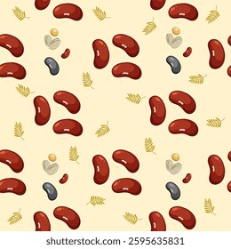 Seeds seamless pattern background. Seeds illustration pattern. Seeds background. Nuts seamless pattern. Perfect for fabrics, textile, wallpaper, and decor. SSTKbackgrounds
