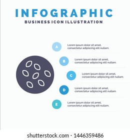Seeds, Sesame, Sesame Seeds, Seamus Solid Icon Infographics 5 Steps Presentation Background