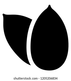 
Seeds shape like small almond, pumpkin seeds 
