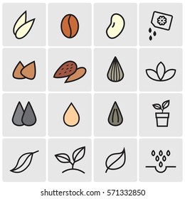 Seeds and sprouts icons