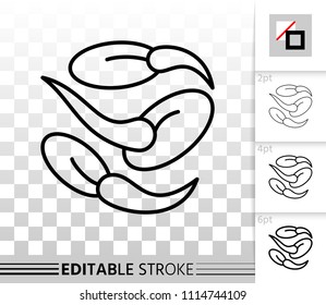 Seeds thin line icon. Outline web sign of sprout. Organic Plant linear pictogram with different stroke width. Simple vector symbol, transparent background. Seeds editable stroke icon without fill