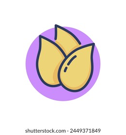 Seeds thin line icon. Pumpkin, sunflower, almond. Natural ingredient, organic food, nuts concept. Colorful vector illustration for web design and apps