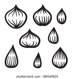 Seeds vector hand drawn icon black on white