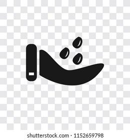 Seeds vector icon isolated on transparent background, Seeds logo concept