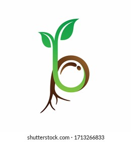 Seeds vector logo, letter b logo design