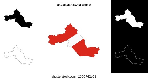 Conjunto de mapas em branco de estrutura de tópicos See-Gaster