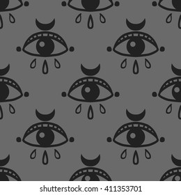Seeing eye. Vector seamless pattern