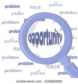 Seeing opportunity in the midst of many problems. Suitable for business illustration