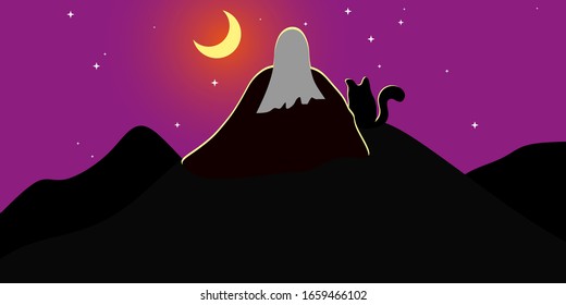 Seeing the starry sky vector illustration