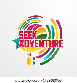 seek adventure, beautiful greeting card background or banner with star theme. vector illustration