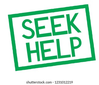 seek help stamp on white background. Sign, label, sticker.