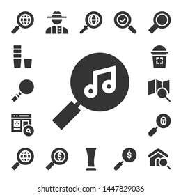 seek icon set. 17 filled seek icons.  Collection Of - Search, Glass, Magnifying glass, Loupe, Detective