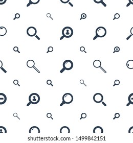 seek icons pattern seamless white background. Included editable filled user search, search, magnifier, zoom out icons. seek icons for web and mobile.