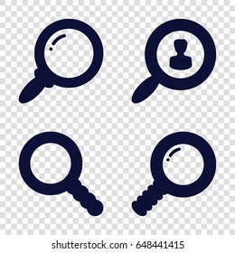 Seek icons set. set of 4 seek filled icons such as search
