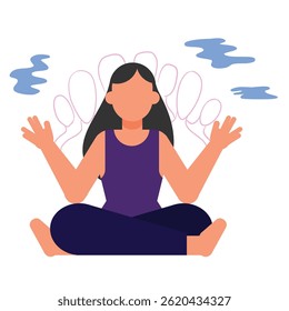 Seek mental peace  Vector illustration which can easily modify or edit which can easily modify or edit


