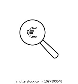 seeking the euro line icon. Element of bankig icon for mobile concept and web apps. Thin line seeking the euro icon can be used for web and mobile