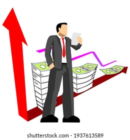 Seeking Opportunities. Illustration of an entrepreneur looking through analysis. Business concept illustration