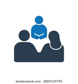 Seeking Relationship Guidance Together Icon Isolated On White Background 
