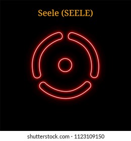Seele (SEELE) cryptocurrency symbol. Vector illustration eps10 isolated on black background