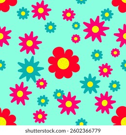 Seemlees Flower Pattern with Summer Vibes Background