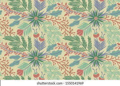 seemless floral pattern for the fabric and wrapped paper