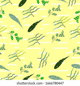 seemless pattern leaf vector illustration. Palm, banana, blossom leaf pattern.