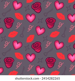  scheinlose Muster Liebe Herz und Rosen