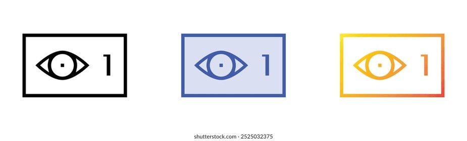 seen icon. Linear, Blue Fill and Gradient Style Design Isolated On White Background