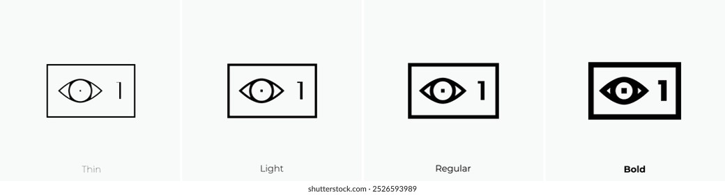 seen icon. Thin, Light Regular And Bold style design isolated on white background