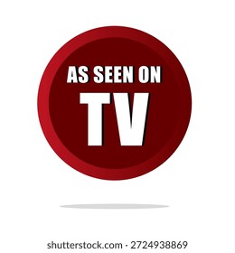 As seen on TV. Red circle stamp. Marketing vector illustration. Text As Seen on TV. EPS 10.