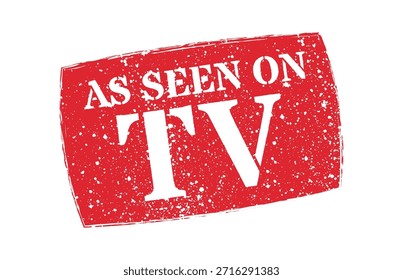 As Seen On TV red grunge stamp text promoting television product advertisement