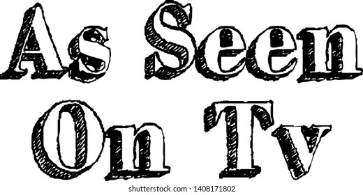 AS SEEN ON TV stamp on white isolated