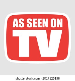 As seen on TV writing on red vector illustration label - Scalable high quality commercial symbol for product marketing promotion 