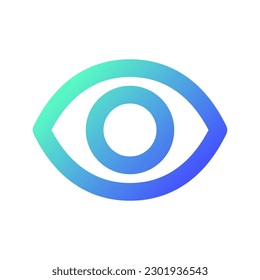 Seen pixel perfect gradient linear ui icon. Recently viewed. Wide opened eye. Reading status. Line color user interface symbol. Modern style pictogram. Vector isolated outline illustration