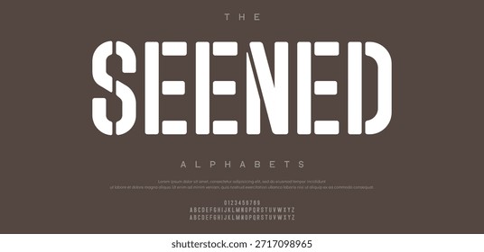 Geschützte kreative Schriftart. Moderne abstrakte digitale Schriftart.