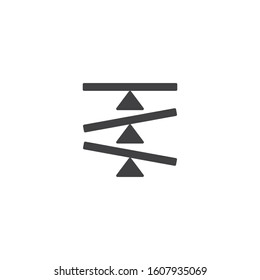 Seesaw balance. Vector icon template