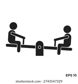 seesaw детская игра плоский значок вектор