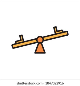 Seesaw Flat Icon Vector Logo Template Illustration