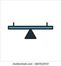 Seesaw Flat Icon Vector Logo Template Illustration