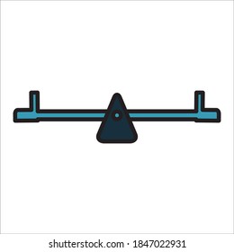 Seesaw Flat Icon Vector Logo Template Illustration