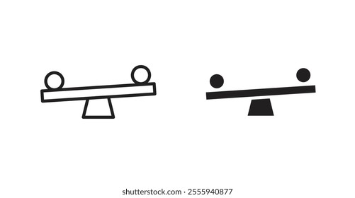 Seesaw flat simple vector symbols illustration.