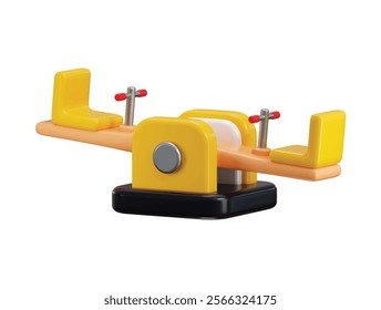 Seesaw icon 3d render vector illustration