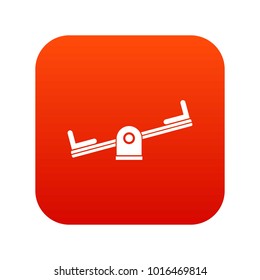 Seesaw icon digital red for any design isolated on white vector illustration
