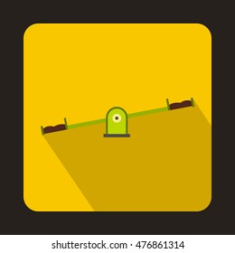 Seesaw icon in flat style isolated with long shadow