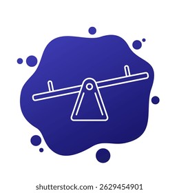 ícone de gangorra, design de vetor de linha